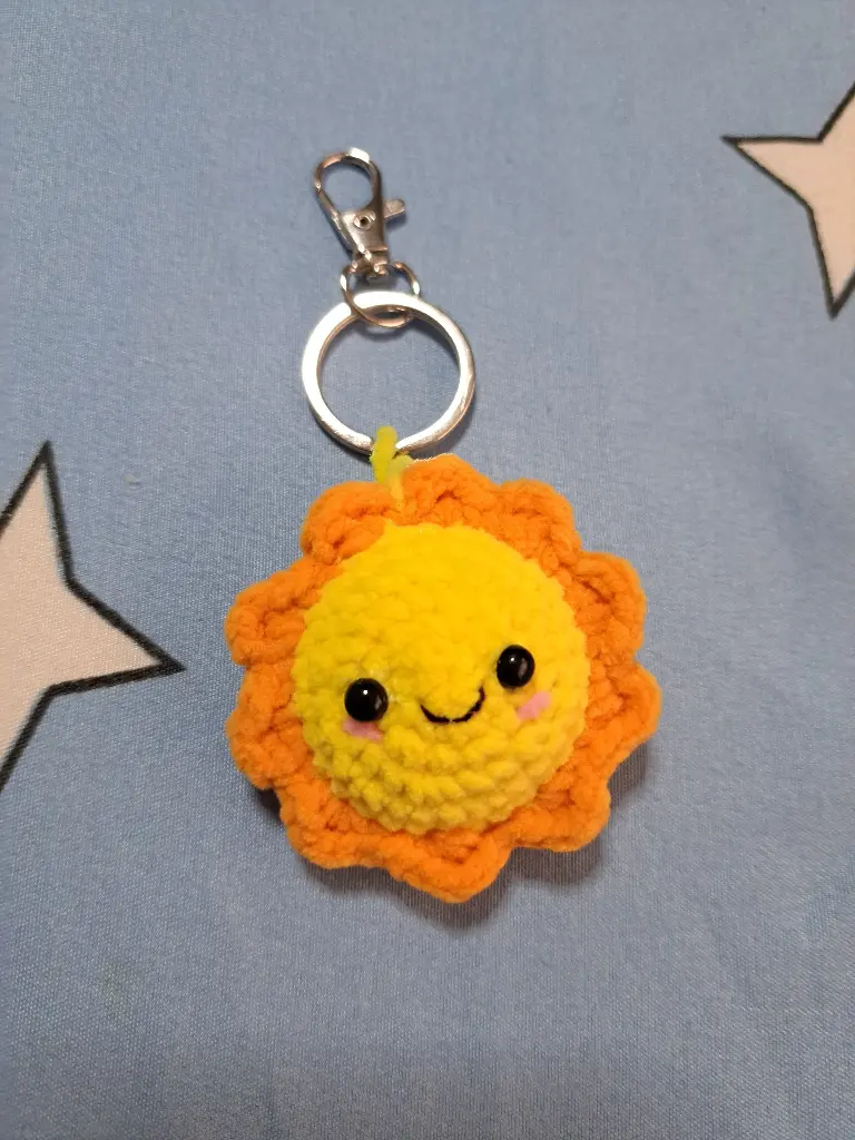 Crochet Flower Sun Keychain