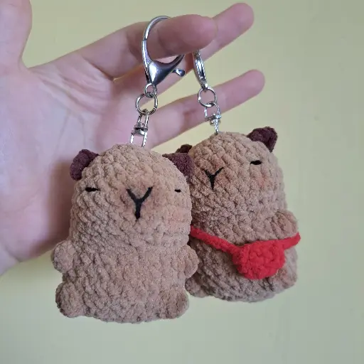 Crochet Capybara Keychain