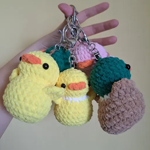 Crochet Ducks Keychain