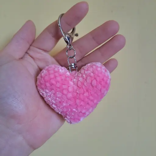Crochet Heart Keychain
