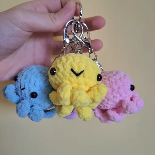 Crochet Octopus Keychain