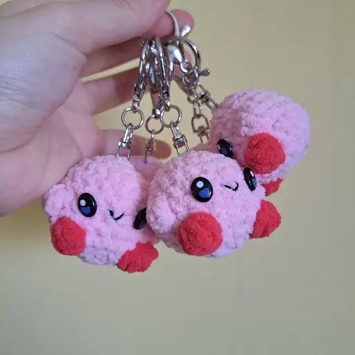 Crochet Kirby Keychain