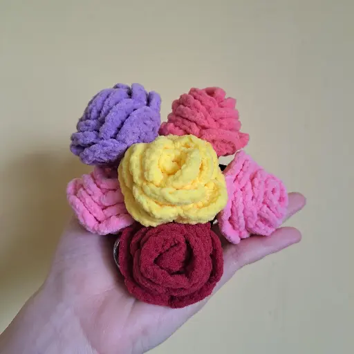 Crochet Rose Hairties