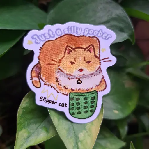Slipper Cat Sticker