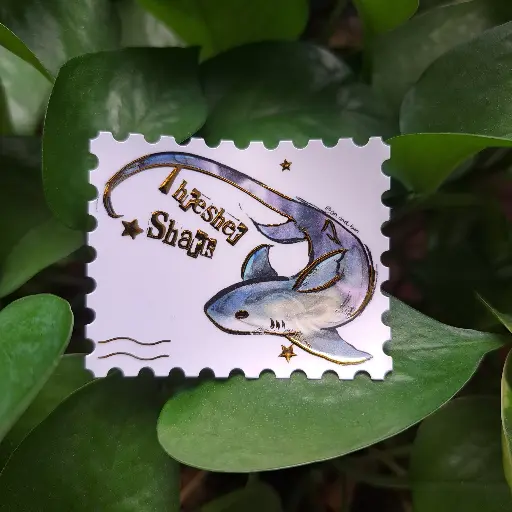 Stamp Thresher Shark Sticker