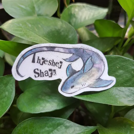 Glitter Thresher Shark Transparent Sticker