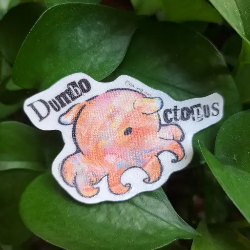 Glitter Dumbo Octopus Transparent Sticker